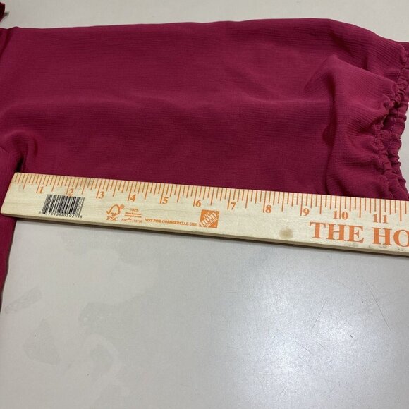 JUICY COUTURE Tunic Top Women's Blouse Long Sleeve Semi Sheer Red Size XXL - Picture 7 of 9